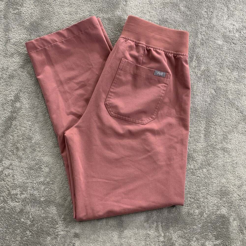 Figs Livingston Scrub Pants Womens Small Mauve High Rise Straight Leg Nurse RN